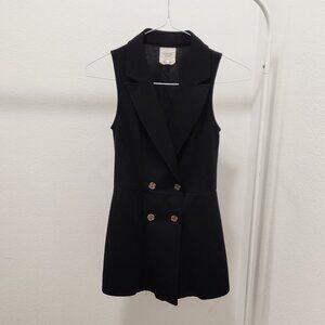 Francesca's - Black Blazer Romper - Size XXS